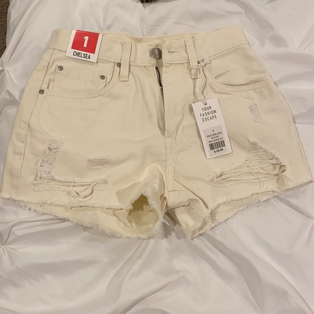 Refuge Chelsea High-Waisted Distressed Shorts